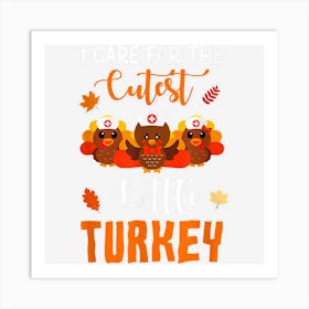 I Care For Thecutest Little Turkeys Thanksgiving Vintage Art Print