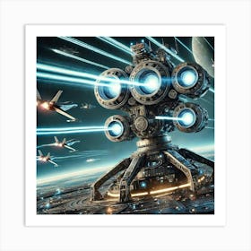 Moonstrike Bomber Defensive Turrets Converted Art Print