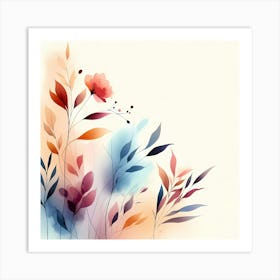 Watercolor Floral Background 2 Art Print