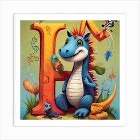 Dragon Letter H Art Print