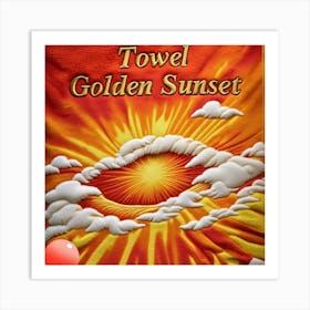 Towel design Golden sunset Art Print