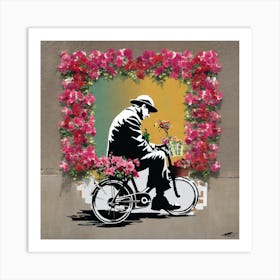 Flowers On A Bicycle Art Print