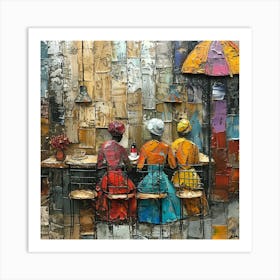 'Three Women At A Table' Art Print