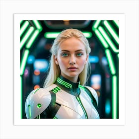 Futuristic Girl In Futuristic Suit 2 Art Print