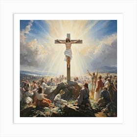 A Depiction Of A Sunday Morning Where The Essence Of The Resurrection After Jesus Christs Crucifixi (1) Art Print