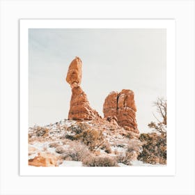 Winter Desert Rocks Art Print