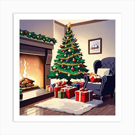 Christmas Tree In The Living Room 7 Art Print