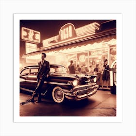 Night At The Drive-In Art Print