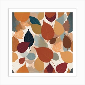 Autumn's Symphony of Leaves 8 Art Print