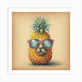 Pineapple In Sunglasses 3 Art Print