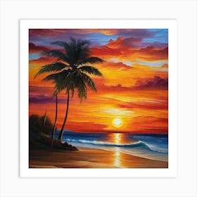 Sunset On The Beach 126 Art Print