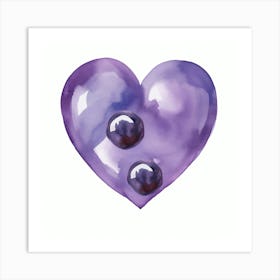 Watercolor Purple Heart Art Print