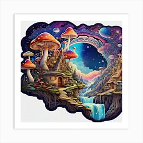 Psychedelic Mushrooms Art Print