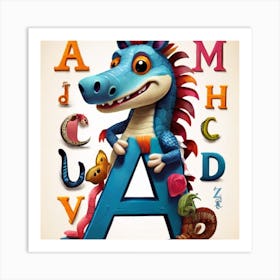 Dragon Letter A Art Print