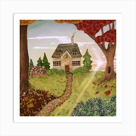 Autumn Cottage Art Print