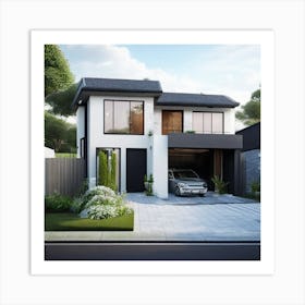Leonardo Diffusion Xl A Modern House With Four Bedrooms A Balc 0 Art Print