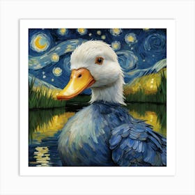 Starry Night Duck 6 Art Print