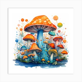 Colorful Mushrooms 5 Art Print