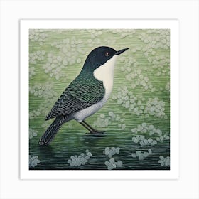 Ohara Koson Inspired Bird Painting Dipper 3 Square Art Print