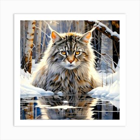 Feline Cat Creative Artwork Illustration 8 Art Print