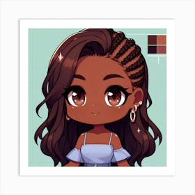 Black Girl With Braids Art Print