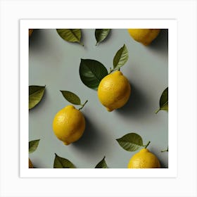 Default Lemon With Two Leaves Art 2 Art Print