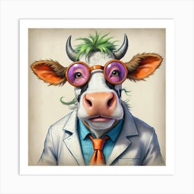 Doctor Cow 1 Art Print