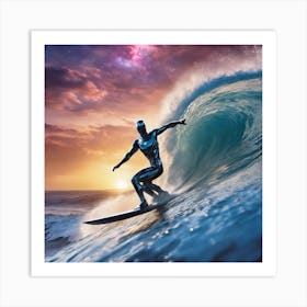 Surfer On A Wave Art Print