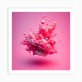 Abstract Pink Liquid Art Print