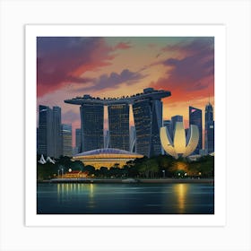 Singapore Cityscape Art Print