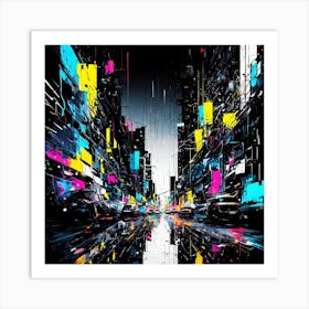 Abstract City Canvas Art Art Print