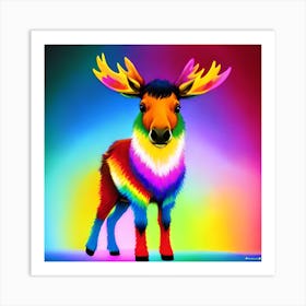 Rainbow Deer Art Print