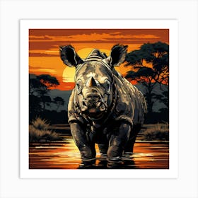 Kruger National Park Rhinoceros Art Print