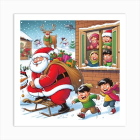 Christmas Santa Art Print