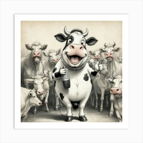 Cartoon Cow 6 Art Print