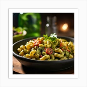 Pesto Pasta With Pesto Sauce Art Print