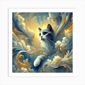 Cat In The Clouds 6 Art Print