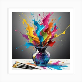 Colorful Paint Splashes 1 Art Print