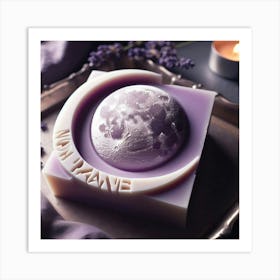 Moon And Lavender Soap Art Print