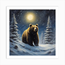 Bear In The Snow Art Print