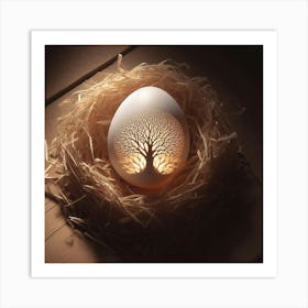 Easter Egg With Tree Art Print