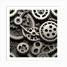 Gears Stock Photos & Royalty-Free Footage 5 Art Print