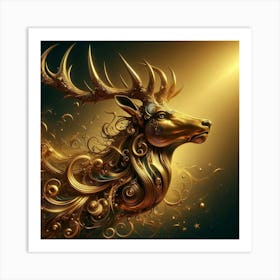 Golden Deer 2 Art Print