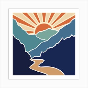 River In The Mountains Art Print