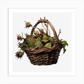 Basket Of Flowers Art Print