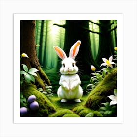 Easter Bunny In The Forest 1 Art Print