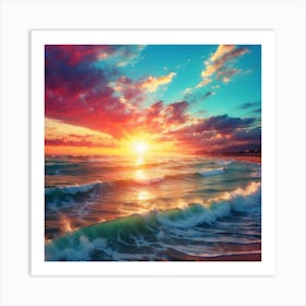 Sunset At The Beach Art Print