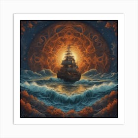 Ship In The Ocean Art Print