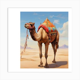 Camel In The Desert Art Print