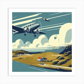 Lulsgate Bristol Airport, Vintage Art Print